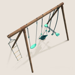 Columpio de madera Suzon para niños con 4 herramientas de gimnasia