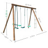 Columpio de madera grande para niños con 4 accesorios – Gabin