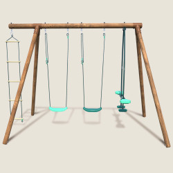 Columpio de madera grande para niños con 4 accesorios – Gabin