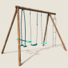 Columpio de madera grande para niños con 4 accesorios – Gabin
