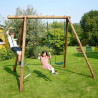Columpio de madera con escalera y 3 columpios - Arthur