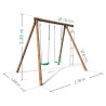 Columpio de madera con escalera y 3 columpios - Arthur
