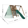 Dimensiones del parque infantil de madera Apollon con tobogán