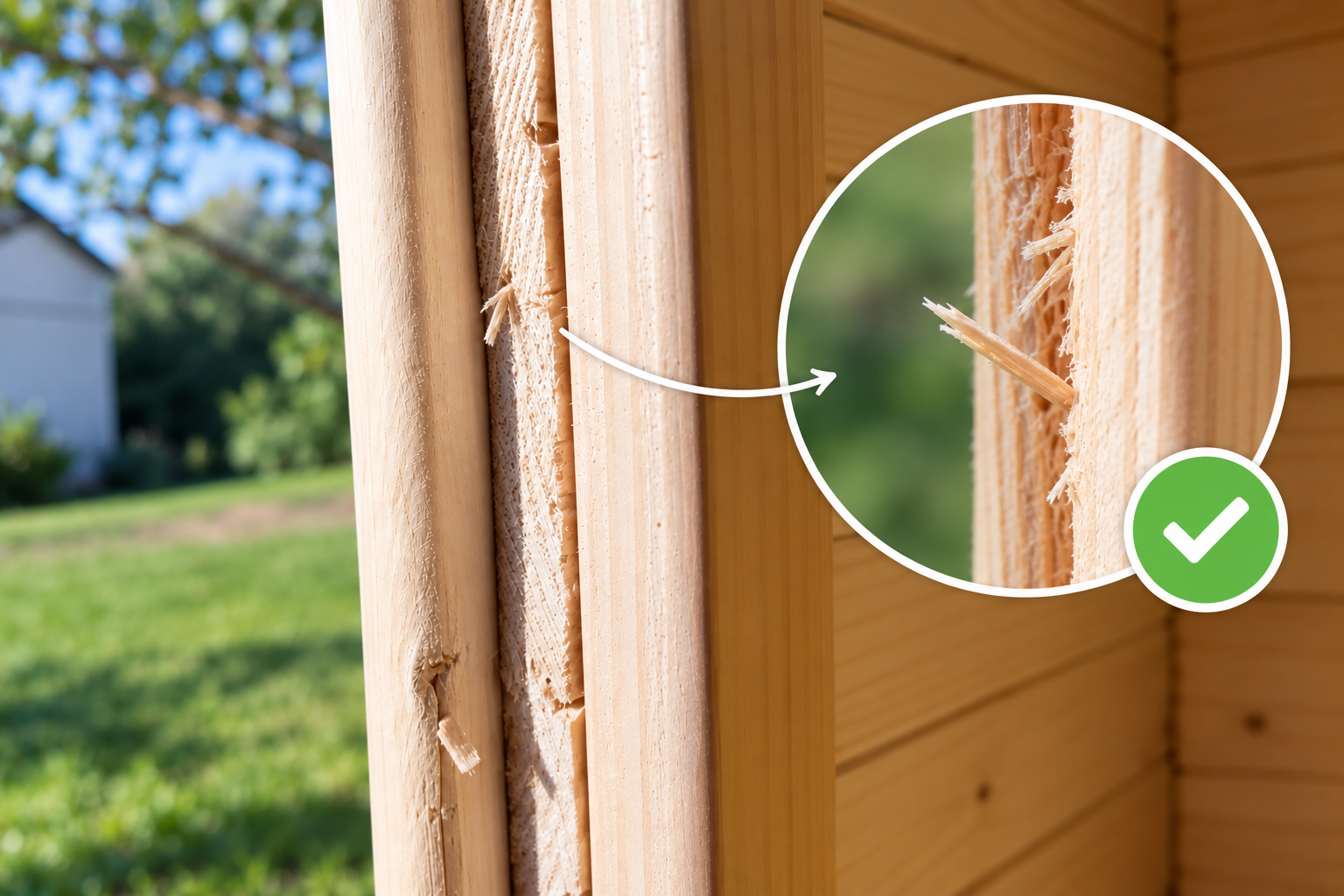 Échardes sur bois extérieur