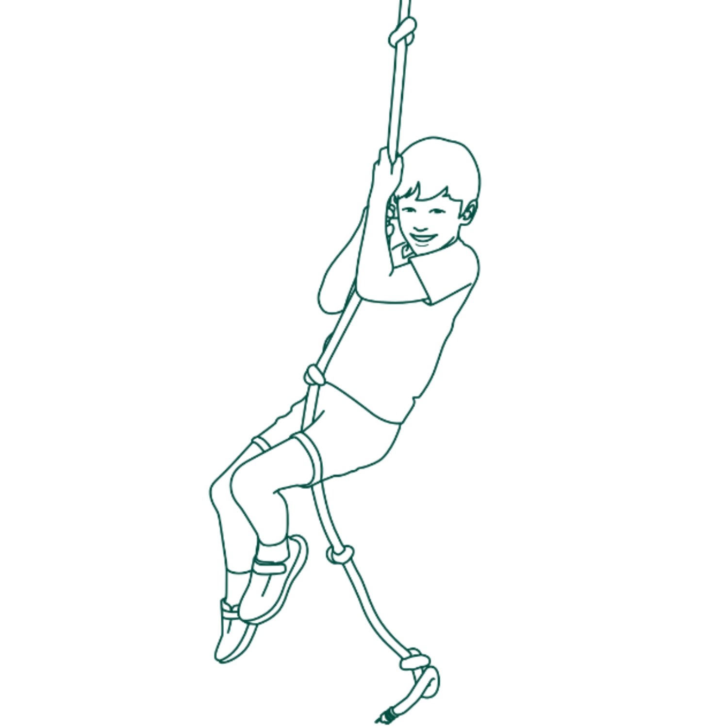 Enfant sur corde à nœuds Soulet