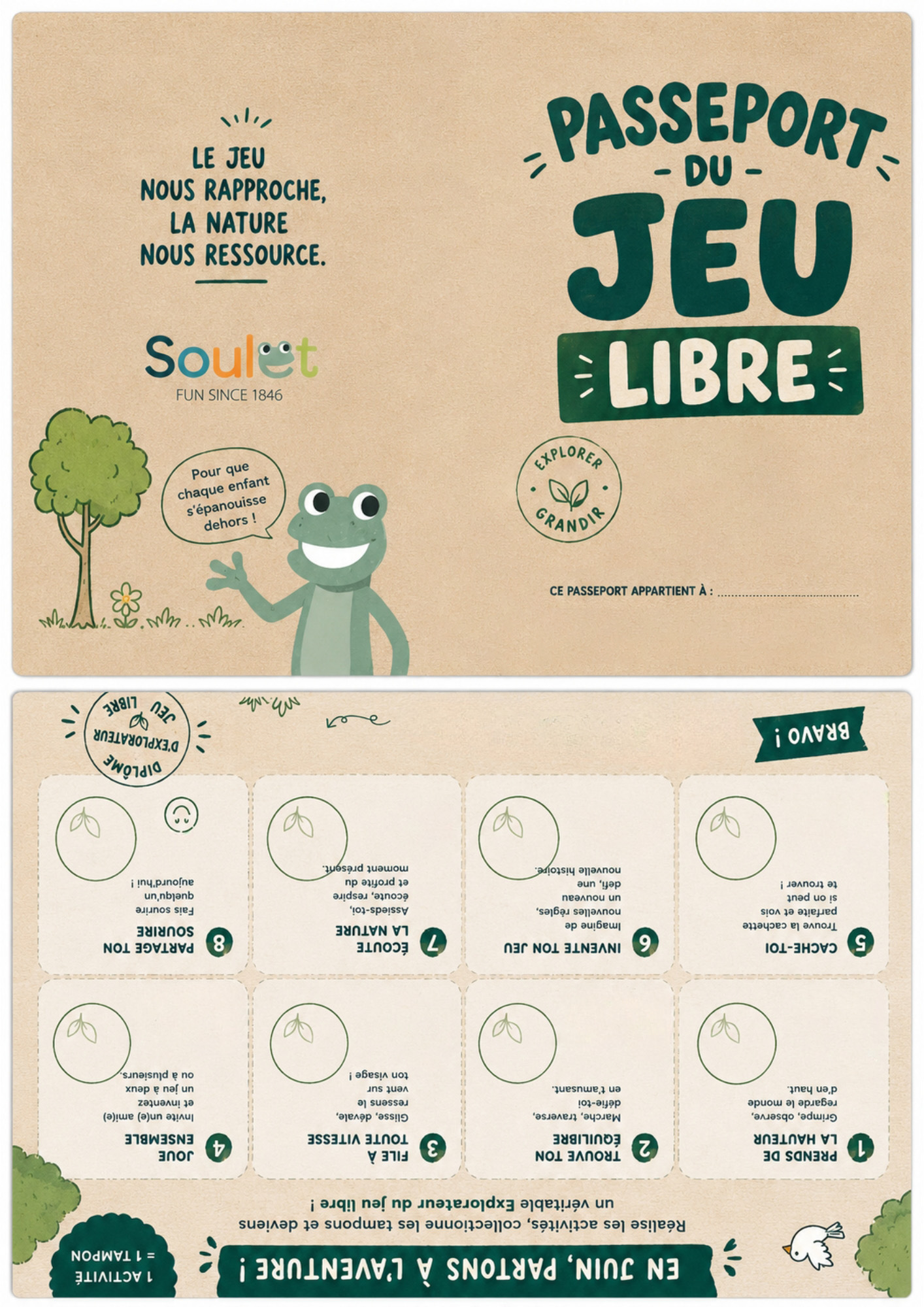 Passeport du Jeu Libre Soulet — recto et verso