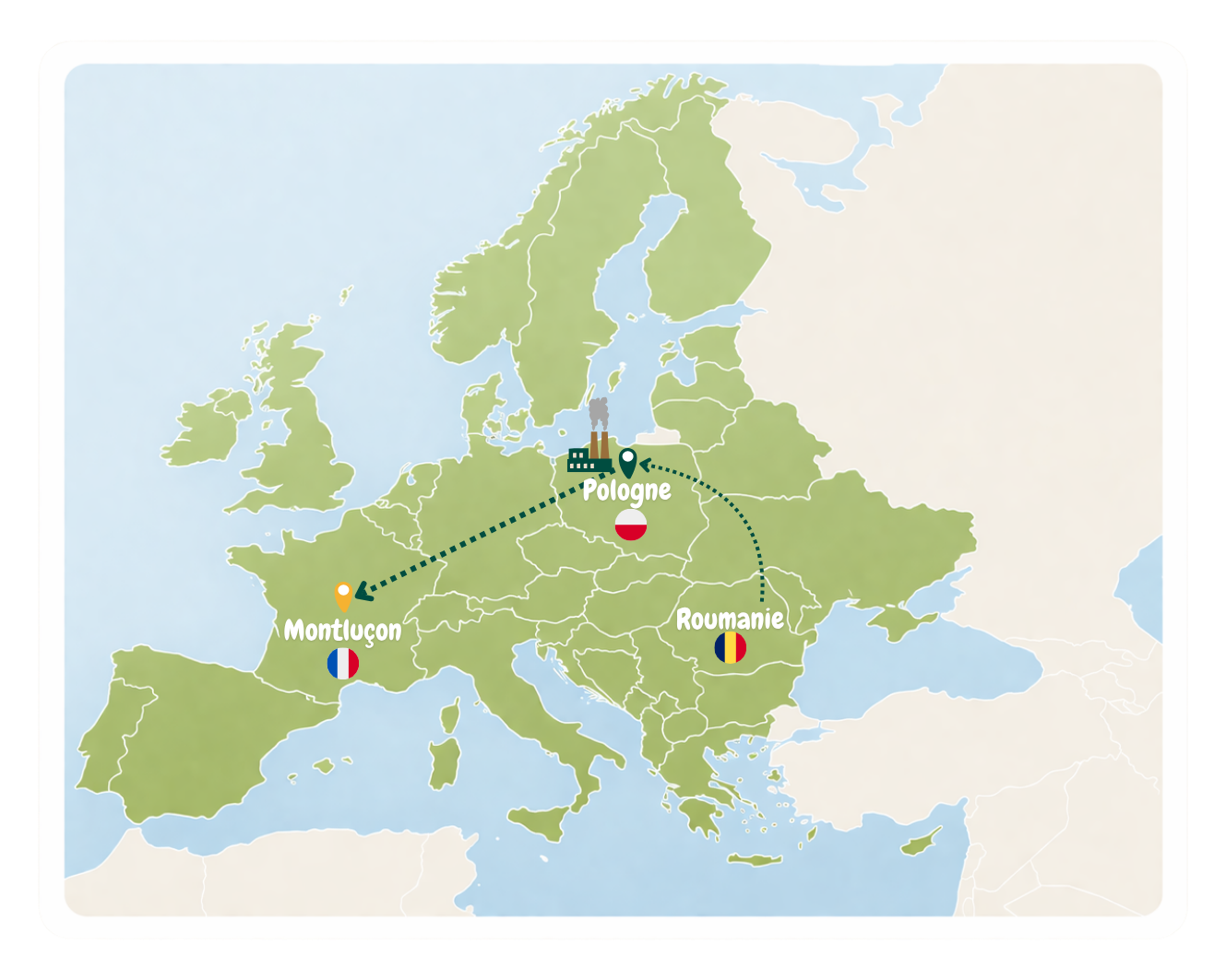 Carte approvisionnement bois Soulet Europe