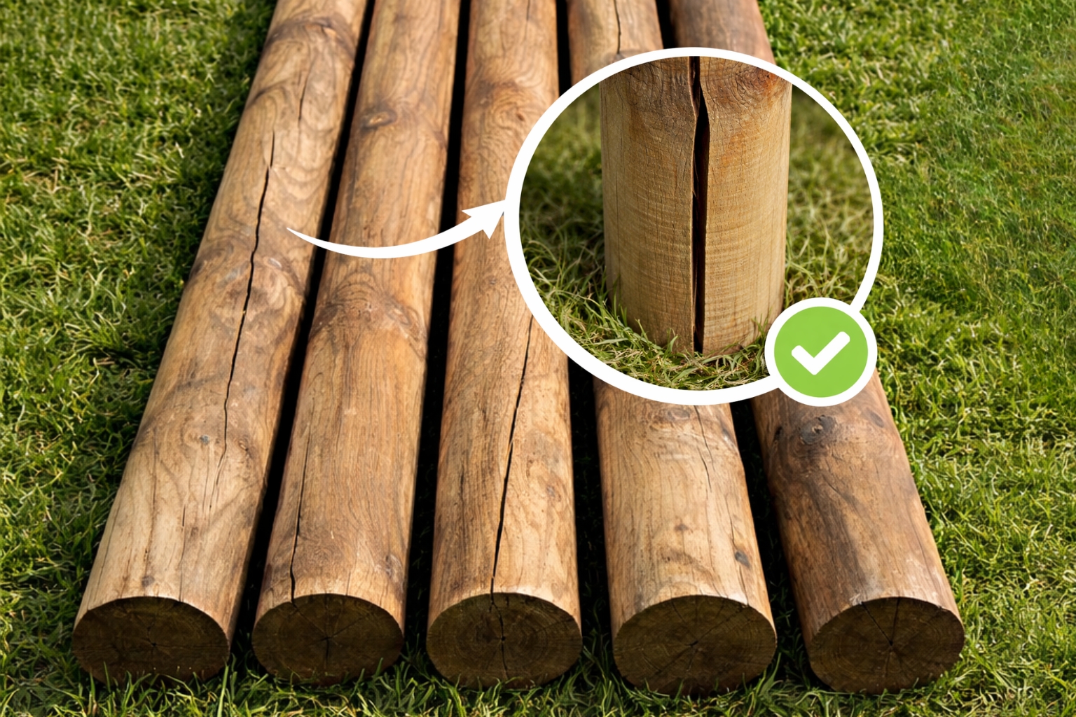 Fissures naturelles du bois