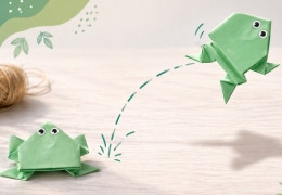 DIY enfant : fabriquer une grenouille sauteuse en origami